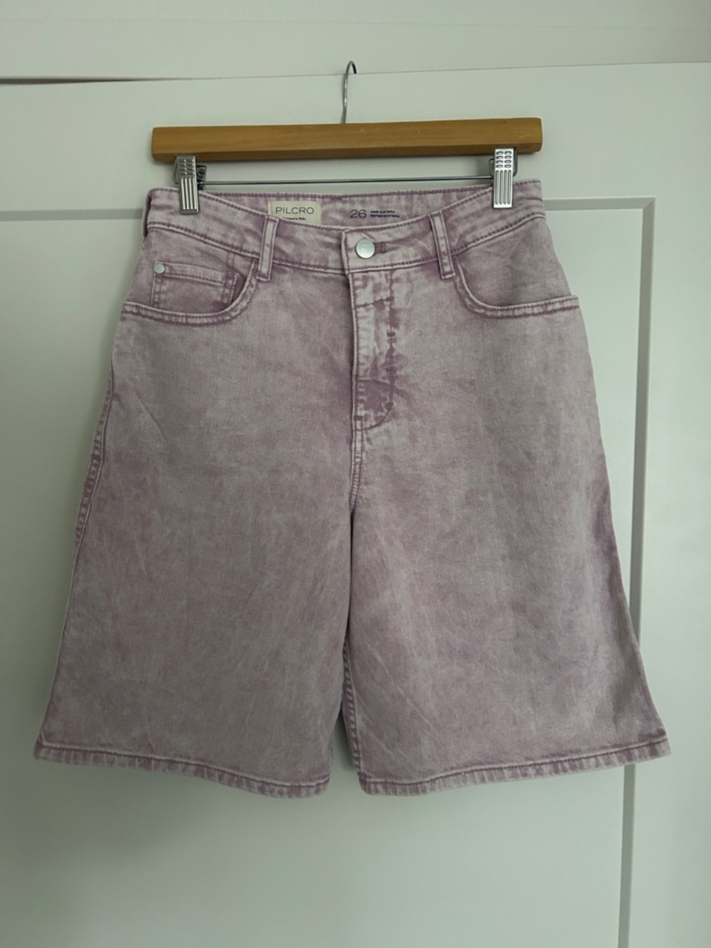 Pilcro Lavender Wash Denim Bermuda Shorts